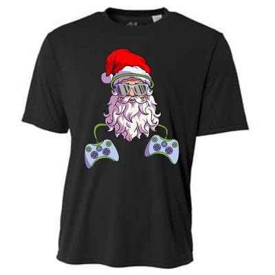 Christmas Santa Cool Video Gamer Christmas Cooling Performance Crew T-Shirt