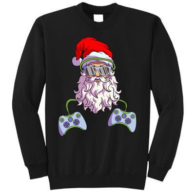 Christmas Santa Cool Video Gamer Christmas Sweatshirt