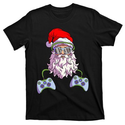 Christmas Santa Cool Video Gamer Christmas T-Shirt