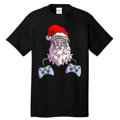 Christmas Santa Cool Video Gamer Christmas Tall T-Shirt