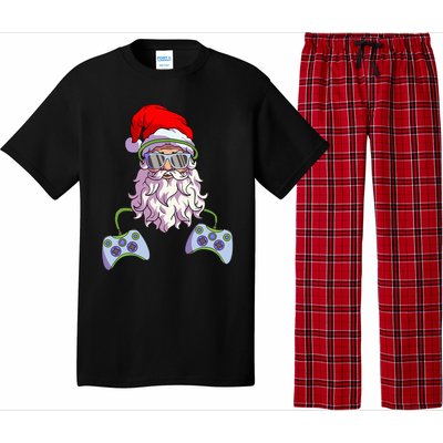 Christmas Santa Cool Video Gamer Christmas Pajama Set