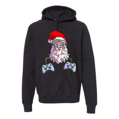 Christmas Santa Cool Video Gamer Christmas Premium Hoodie