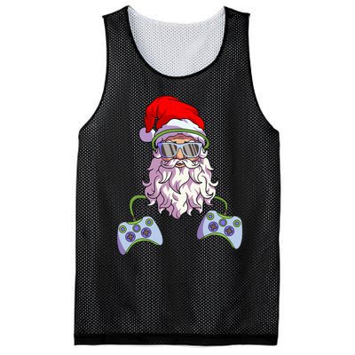 Christmas Santa Cool Video Gamer Christmas Mesh Reversible Basketball Jersey Tank