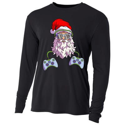 Christmas Santa Cool Video Gamer Christmas Cooling Performance Long Sleeve Crew