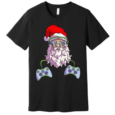 Christmas Santa Cool Video Gamer Christmas Premium T-Shirt