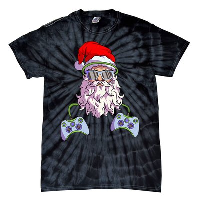 Christmas Santa Cool Video Gamer Christmas Tie-Dye T-Shirt