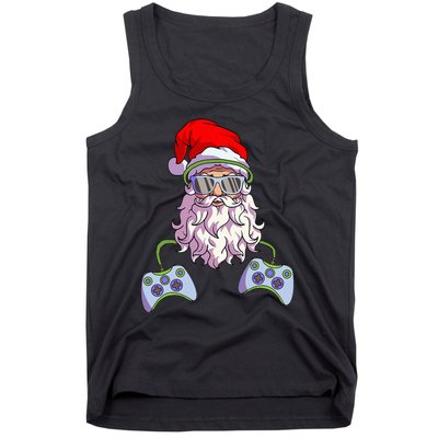 Christmas Santa Cool Video Gamer Christmas Tank Top