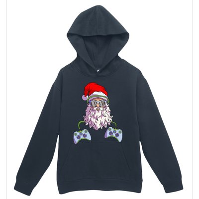 Christmas Santa Cool Video Gamer Christmas Urban Pullover Hoodie