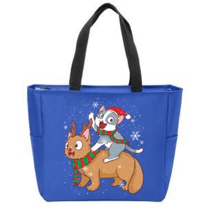 Cat Santa Claus Reindeer Funny Cats For Everybody Christmas Gift Zip Tote Bag