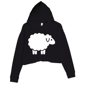 Cute Sheep Crop Fleece Hoodie