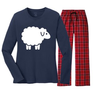 Cute Sheep Women's Long Sleeve Flannel Pajama Set 