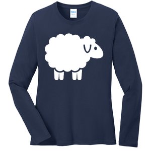 Cute Sheep Ladies Long Sleeve Shirt