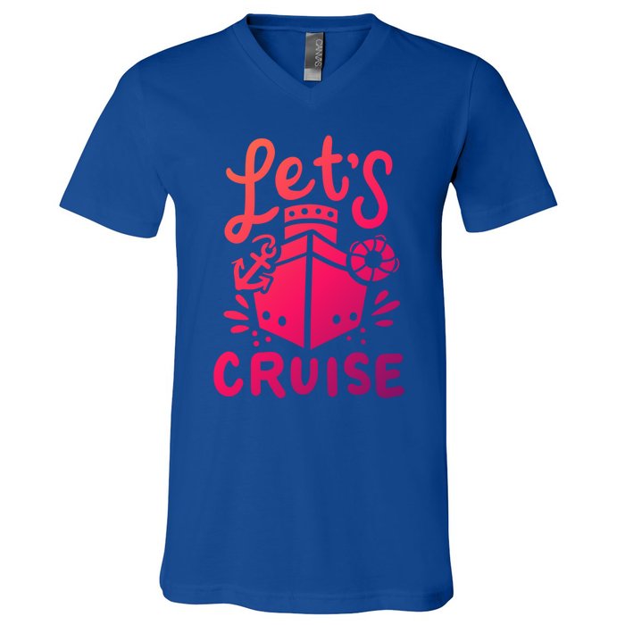 Cruise Ship Cruising Boating Sailing Yacht Captain Summer Gift V-Neck T-Shirt