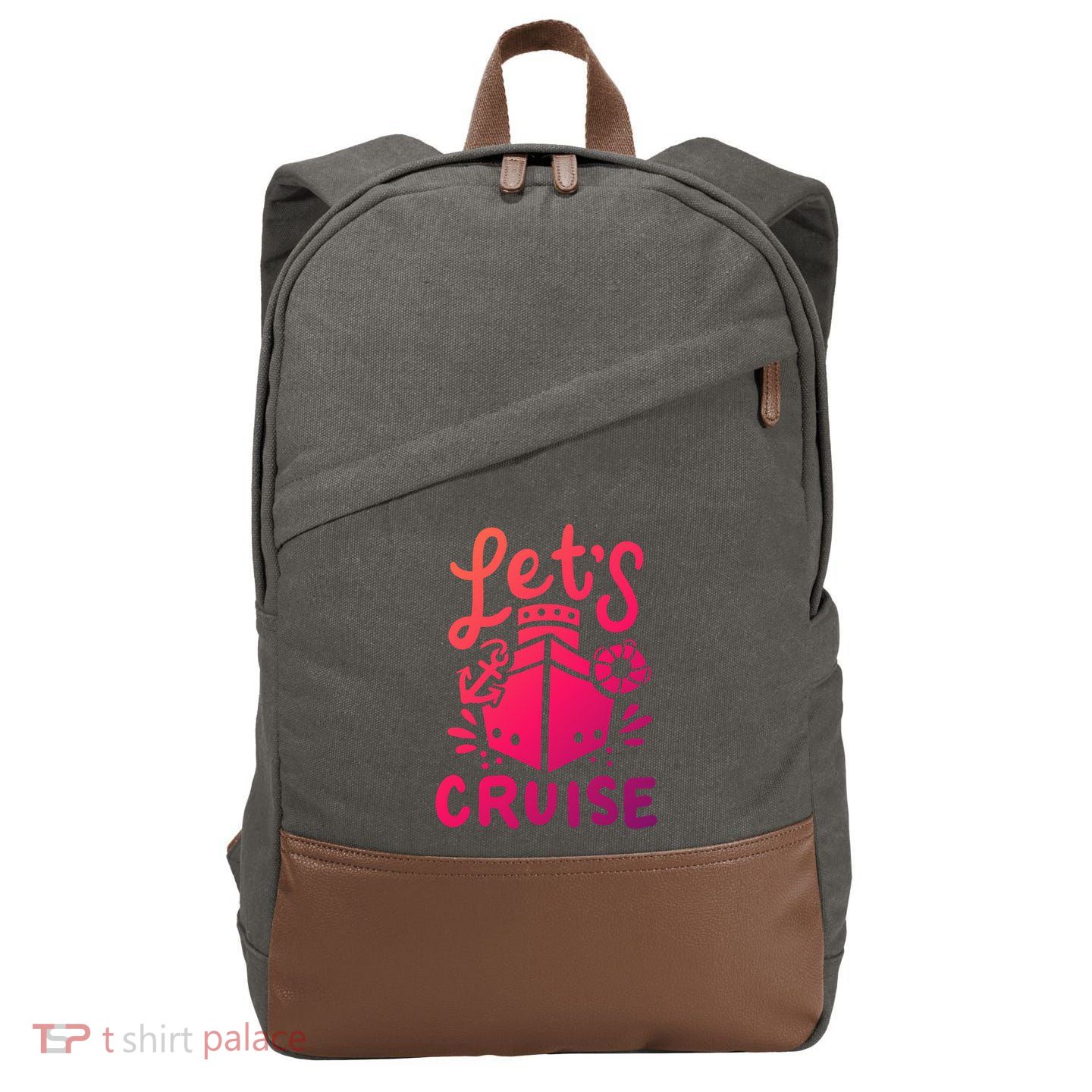 Cruise Ship Cruising Boating Sailing Yacht Captain Summer Gift Cotton Canvas Backpack
