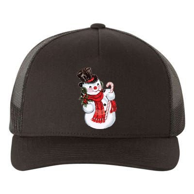 Christmas Snowman Yupoong Adult 5-Panel Trucker Hat