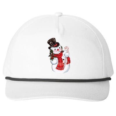 Christmas Snowman Snapback Five-Panel Rope Hat