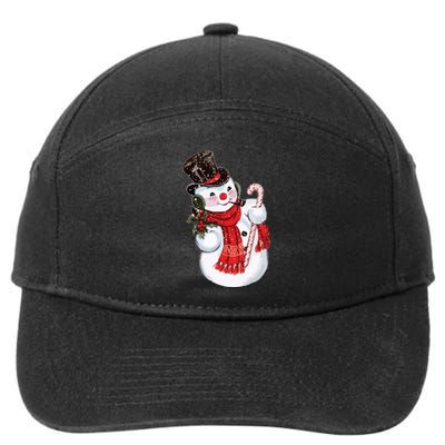 Christmas Snowman 7-Panel Snapback Hat