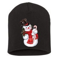 Christmas Snowman Short Acrylic Beanie