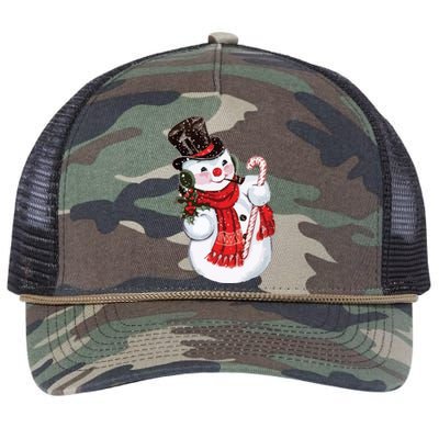 Christmas Snowman Retro Rope Trucker Hat Cap