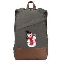 Christmas Snowman Cotton Canvas Backpack