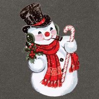 Christmas Snowman Cotton Canvas Backpack