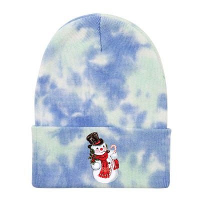 Christmas Snowman Tie Dye 12in Knit Beanie