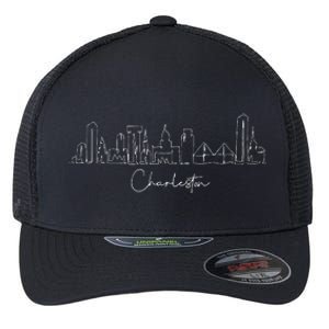 City Skyline Charleston South Carolina Flexfit Unipanel Trucker Cap