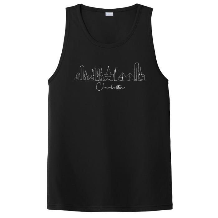 City Skyline Charleston South Carolina PosiCharge Competitor Tank