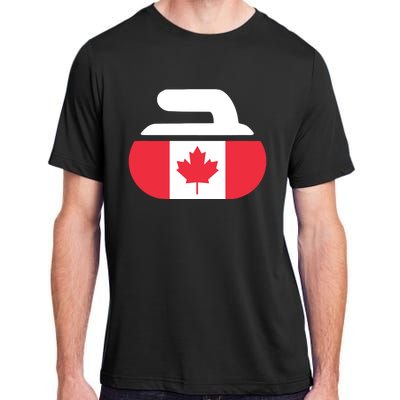 Curling Stone Canada Curler Canadian Flag Curling Adult ChromaSoft Performance T-Shirt