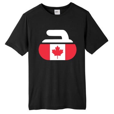 Curling Stone Canada Curler Canadian Flag Curling Tall Fusion ChromaSoft Performance T-Shirt