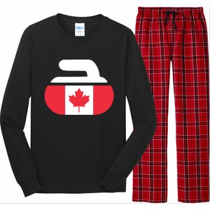 Curling Stone Canada Curler Canadian Flag Curling Long Sleeve Pajama Set