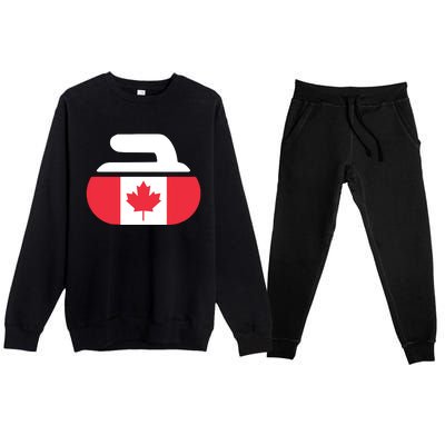 Curling Stone Canada Curler Canadian Flag Curling Premium Crewneck Sweatsuit Set