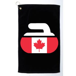 Curling Stone Canada Curler Canadian Flag Curling Platinum Collection Golf Towel