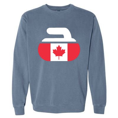 Curling Stone Canada Curler Canadian Flag Curling Garment-Dyed Sweatshirt