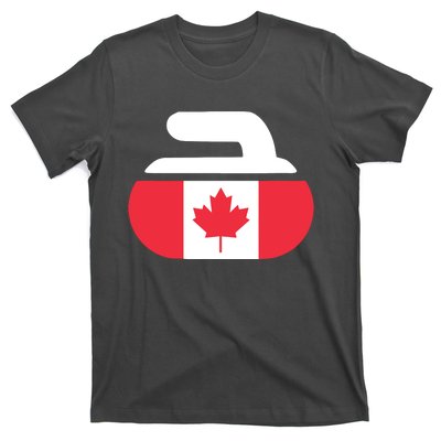 Curling Stone Canada Curler Canadian Flag Curling T-Shirt