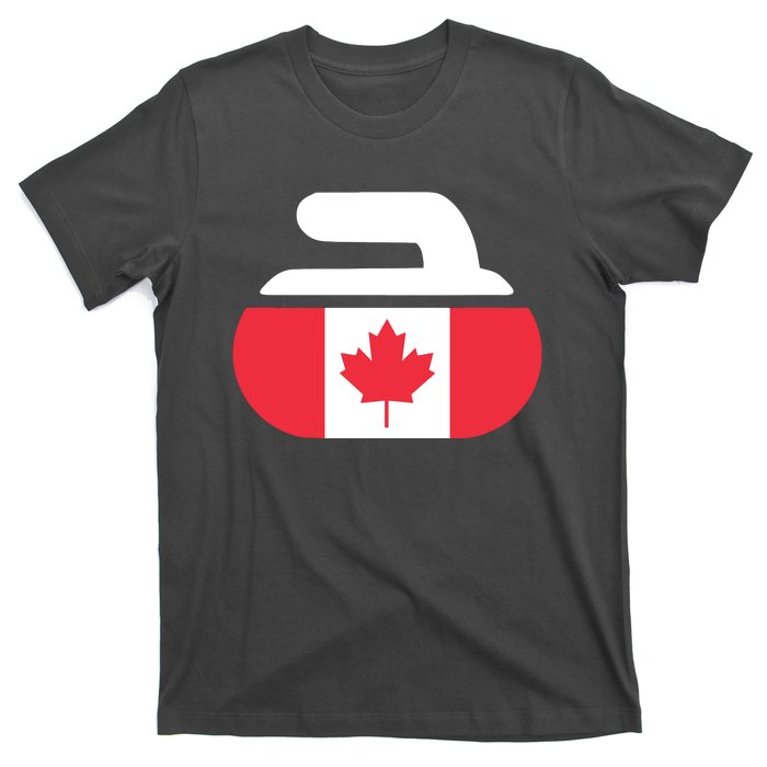 Curling Stone Canada Curler Canadian Flag Curling T-Shirt