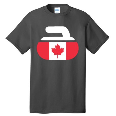 Curling Stone Canada Curler Canadian Flag Curling Tall T-Shirt