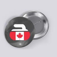 Curling Stone Canada Curler Canadian Flag Curling Button