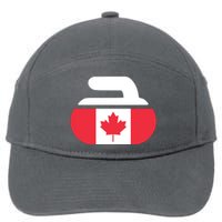 Curling Stone Canada Curler Canadian Flag Curling 7-Panel Snapback Hat