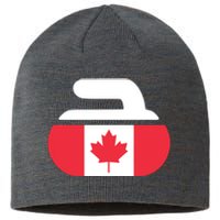 Curling Stone Canada Curler Canadian Flag Curling Sustainable Beanie