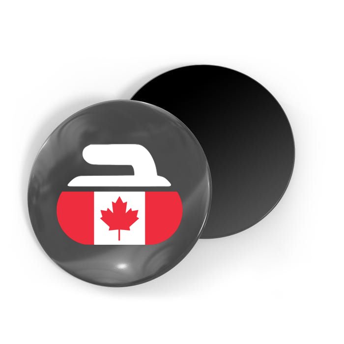 Curling Stone Canada Curler Canadian Flag Curling Magnet