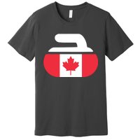 Curling Stone Canada Curler Canadian Flag Curling Premium T-Shirt