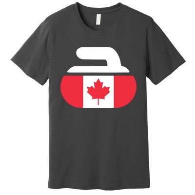 Curling Stone Canada Curler Canadian Flag Curling Premium T-Shirt