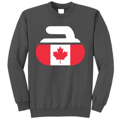 Curling Stone Canada Curler Canadian Flag Curling Tall Sweatshirt