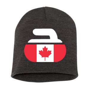 Curling Stone Canada Curler Canadian Flag Curling Short Acrylic Beanie