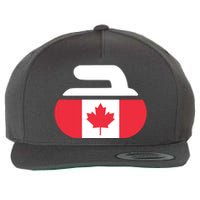 Curling Stone Canada Curler Canadian Flag Curling Wool Snapback Cap