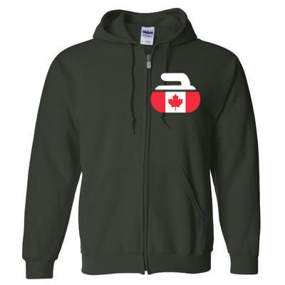 Curling Stone Canada Curler Canadian Flag Curling Full Zip Hoodie