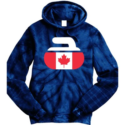 Curling Stone Canada Curler Canadian Flag Curling Tie Dye Hoodie