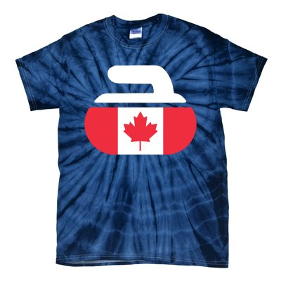 Curling Stone Canada Curler Canadian Flag Curling Tie-Dye T-Shirt