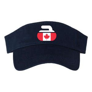 Curling Stone Canada Curler Canadian Flag Curling Valucap Bio-Washed Visor